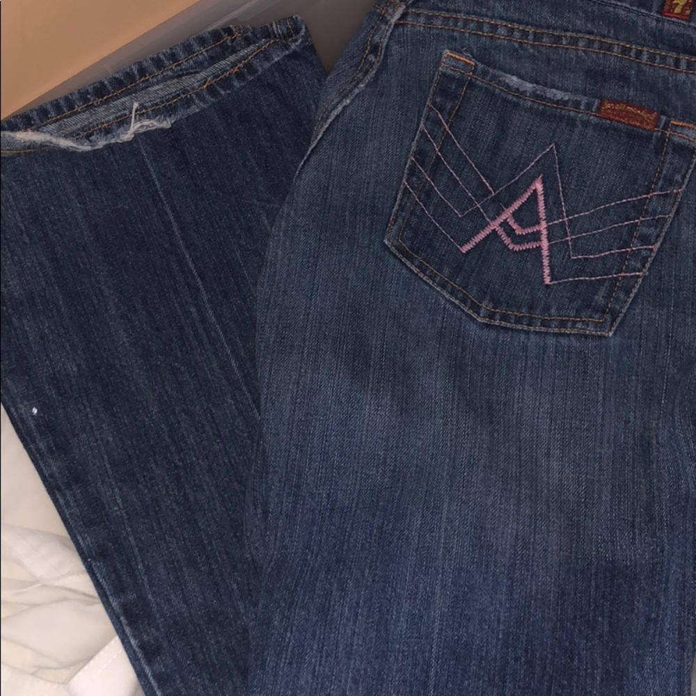 7 for all mankind medium wash bootcut jeans
